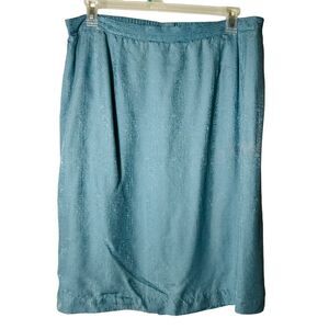 Adrianna Papell‎ Woman Silk Lined Skirt Elastic Waist Plus Size 20W Modest Blue